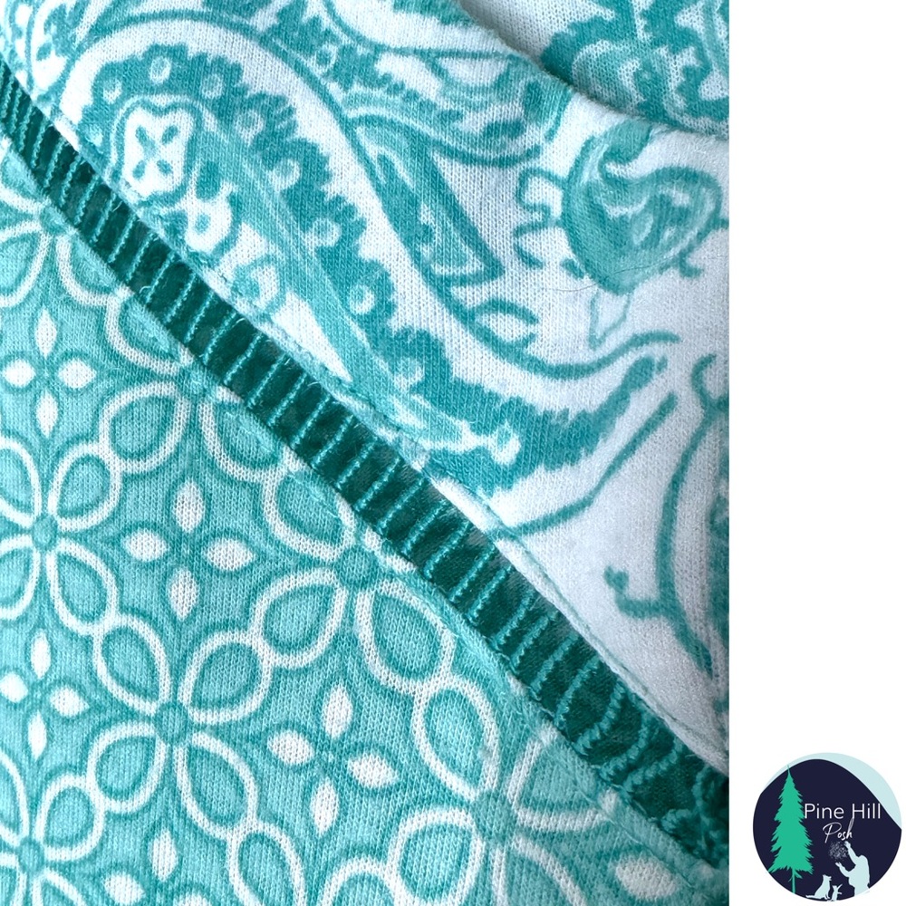 Jones NY Pajama Set 2 PC Cami Pants Womens Large Paisley Knit Teal Romantic EUC - Picture 2 of 10